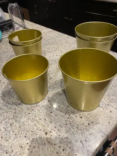 Gold Ikea DAIDAI pots 3 of 4.5” 3 of 4.75” Asking 15.00 for all 6