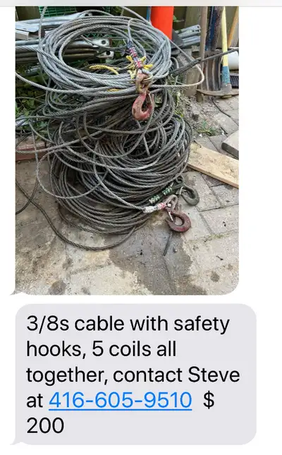 3/8s Safety CABLEs w/Hooks, View more