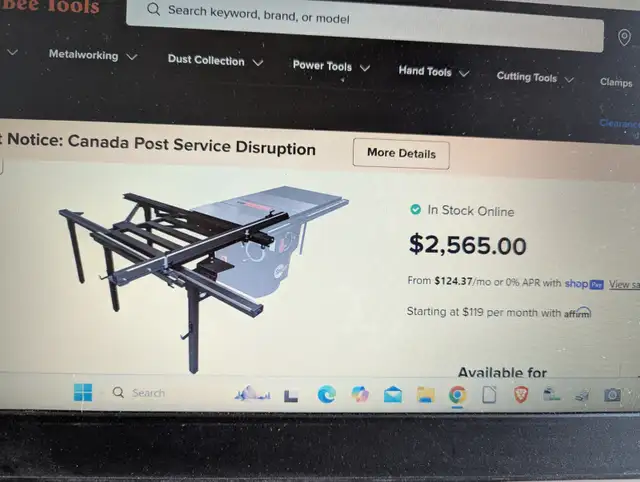 Sliding table for cross cut for table saw in Power Tools in Edmonton - Image 2