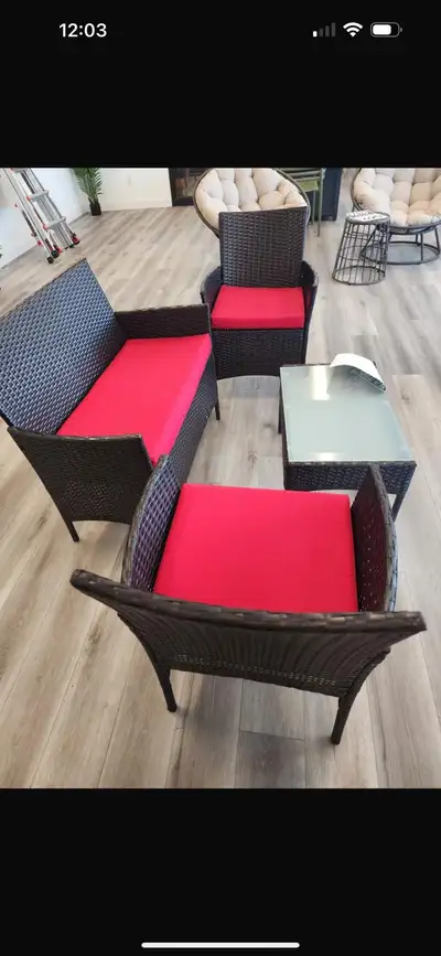 Patio Set Red Delivery Free -EXPRESS SALE , View more