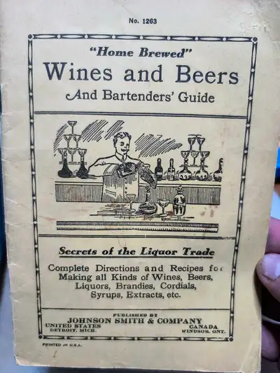 Vintage 1929 Wines & Beers Bartenders guide, View more