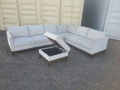 *Free Delivery* Large Beige Corner Sectional Couch Sofa +Storage, View more
