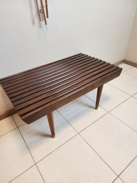 Mid Century Modern Slat Bench Side Table