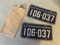 Saskatchewan License Plates 1962