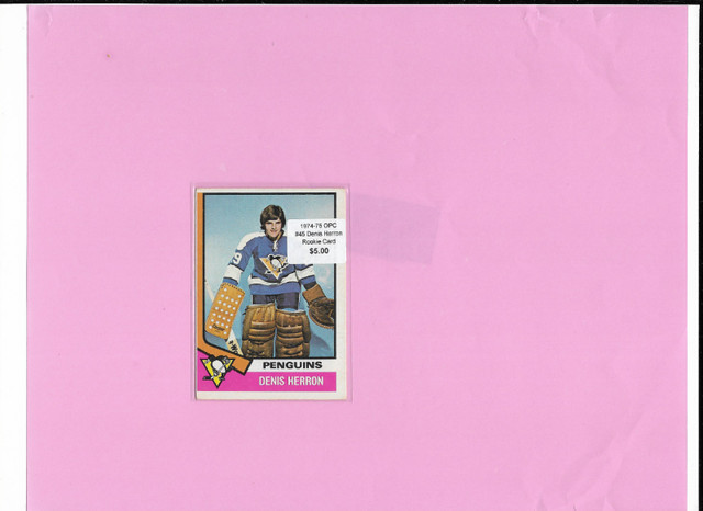 Vintage Hockey Rookie Card: 1974-75 OPC #45 Denis Herron RC in Arts & Collectibles in Bedford