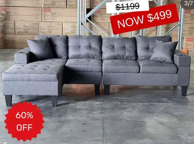 Sectional cup holder couch/sofa - brand new, View more