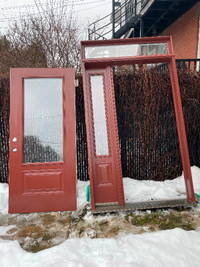 Porte neuve avec vitre latérale