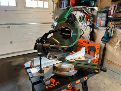For sale one Metabo Brushless HPT 36 Multivolt Miter Saw with 10” dual bevel C3610DRA. This saw has...