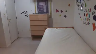 Furnished room available from Sep for rent for single occupancy. This room is in basement and has pr...