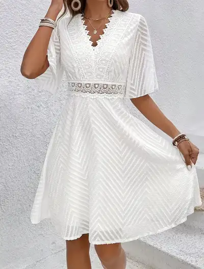 New White A-Line Dress, View more