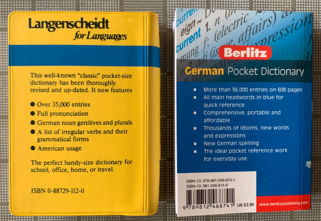 Langenscheidt & Berlitz Pocket Dictionary German/English NEW in Non-fiction in Burnaby/New Westminster - Image 2