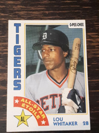 1984 O-Pee-Chee Baseball Lou Whitaker All-Star Card #181