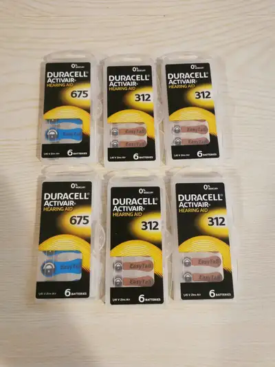 10 Duracell Hearing Aid Batteries Size: 675 24 Duracell Hearing Aid Batteries Size: 312 Brand new, a...