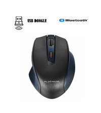 Platinum Dual Mode USB Wireless and Bluetooth Optical Mouse - Bl
