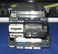 Vintage 1970s car cassette players underdash AudioVox Realistic