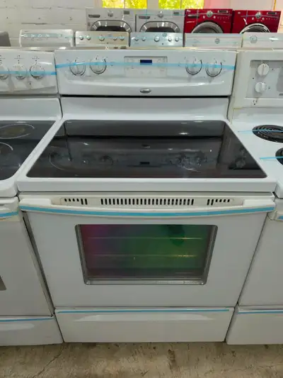 Whirlpool 30" White Electric Glass Top Stove Range Oven, View more