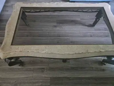 For Sale....Beautiful glass marble coffee table, View more