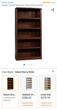 BNIB Sauder 5 Shelf Bookcase. Highly rated shelf 395 before tax