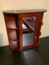 Wall Mount Wood Cabinet with Mirror — 23”x23”x6.5”