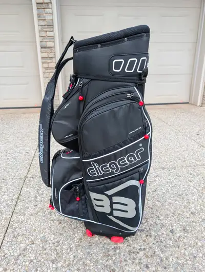 CLICGEAR B3 Cart Bag - 14 Club Dividers - Golf Bag - BLACK/RED, View more