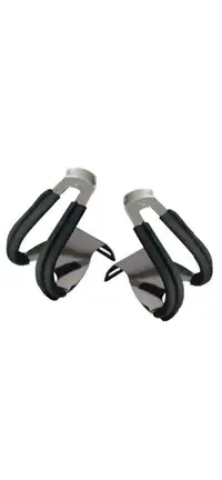 New MKS Pedals Half Toe Clips Chrome & Leather Road Pedal Clips