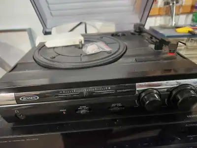 Stereo system with turntable and amplifier, View more