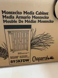 Montecito wood tv media cabinet stand new in box
