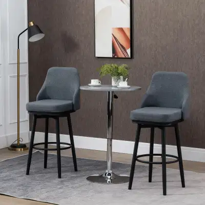 Modern 360° Swivel Barstool, Dining Room Chair with Steel Legs , View more