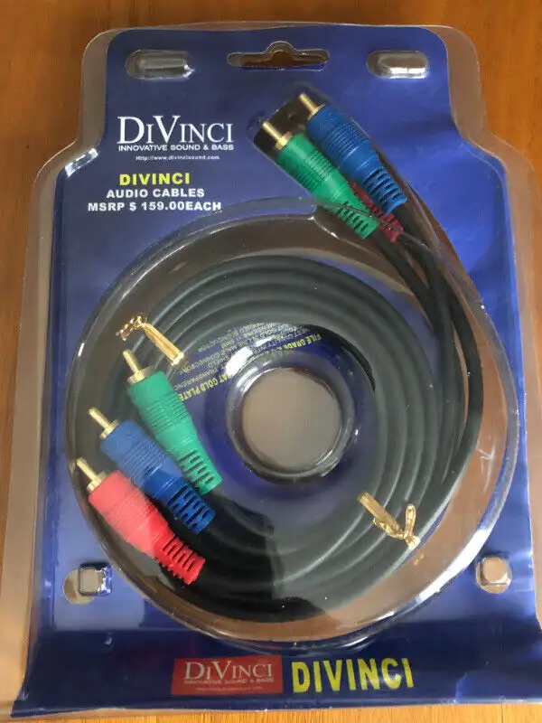 DiVinci Audio Cables file grade A-V cable 24 carat gold plated in Cables & Connectors in Kitchener / Waterloo - Image 6
