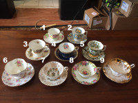 $Reduced$ Box 137 - Vintage Quality English China Teacups Sets