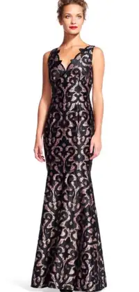 NWT Adrianna Papell Lace Overlay Gown