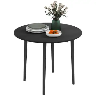 New HOMCOM Folding Dining Table, Round Drop Leaf Table, View more