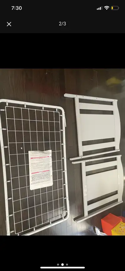 Hardly used crib sold with proper attachment and children bed of brown frame free only if crib is so...