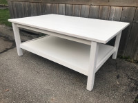 Assembled White Coffee Table Ikea HEMNES W/ Storage Shelf 