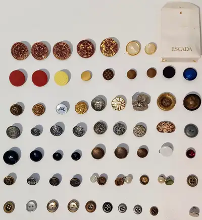 62 Vintage Unique High End Designer Buttons Escada - P. Cardin, View more