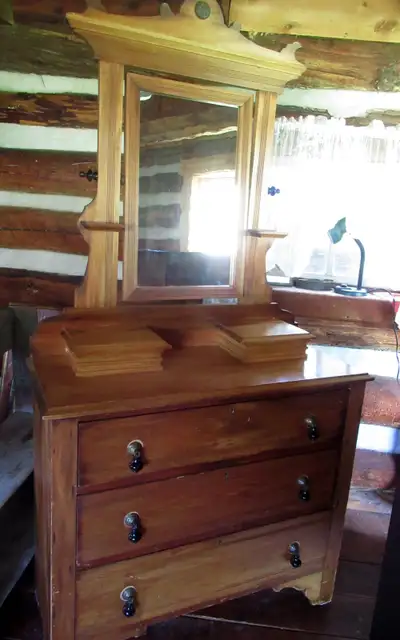 Antique 3 Drawer Dresser with Tear- Drop Pulls, View more