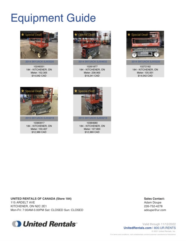 Electric Scissor Lifts Heavy Equipment Kitchener / Waterloo Kijiji