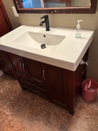 We are changing our bathroom. I am giving away the existing vanity, linen tower and mirror. They sho...