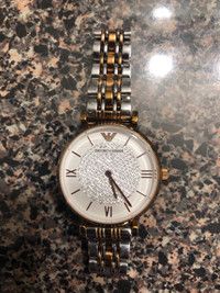 Emprio Armani 1925 women’s slim 2 tone rose gold watch  