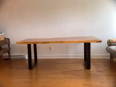 Live Edge Suar Solid Wood Diner Table 80KG, View more