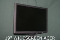 MONITORS: Widescreen 19" Acer $20; 17" pivoting/rotating $10
