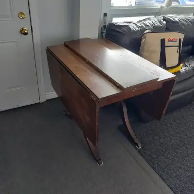 Antique table with leaf, to give away., View more