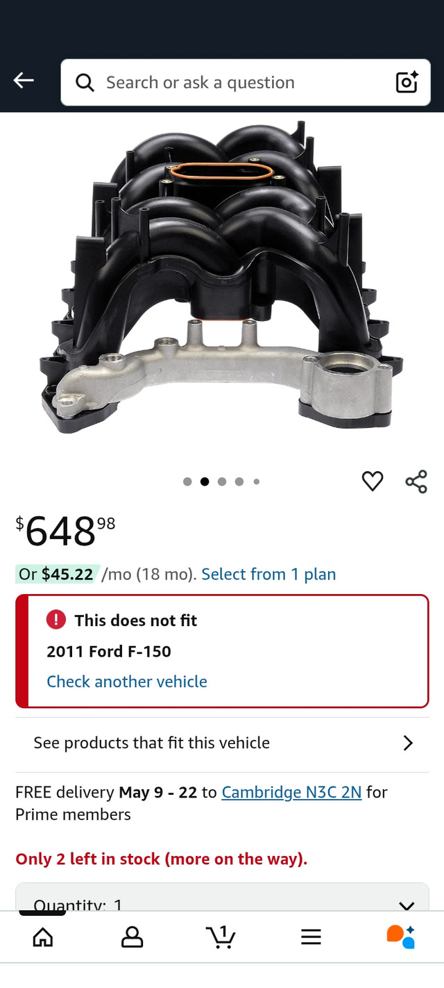 F150 f250 Expedition e150 e250 4.6L intake manifold in Engine & Engine Parts in Cambridge