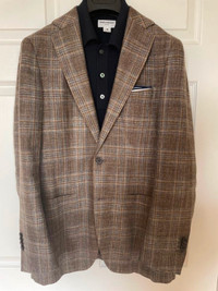 SuitSupply Brown Havana Checked Jacket - 36R