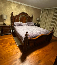 King bed solid wood
