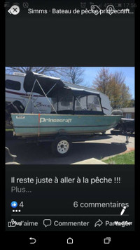 Chaloupe,  bateau ,18p, pêche princecraft