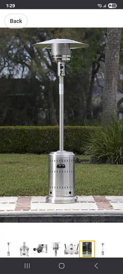 Stainless Steel commercial patio heater. Natural gas. Brand new., View more