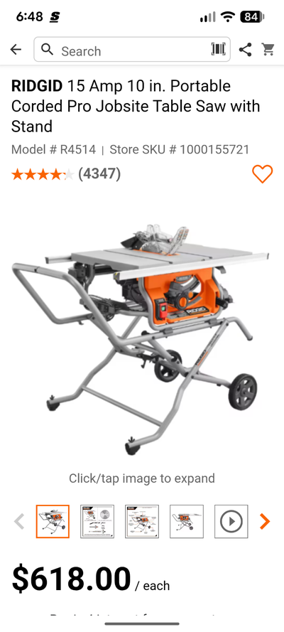 Rigid table saw, View more
