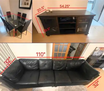 Forniture Bundle - Sofa, 6-Chair Dining Set & Sideboard/Credenza, View more