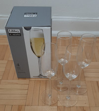 NEW Libbey Champagne\Wine Glasses\Flutes Set 7oz\213ml x4